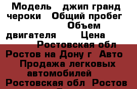  › Модель ­ джип гранд чероки › Общий пробег ­ 37 000 › Объем двигателя ­ 3 › Цена ­ 1 850 000 - Ростовская обл., Ростов-на-Дону г. Авто » Продажа легковых автомобилей   . Ростовская обл.,Ростов-на-Дону г.